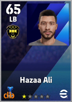 Hazaa Ali — LB, OVR 65, MAX 65