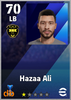 Hazaa Ali — LB, OVR 70, MAX 70