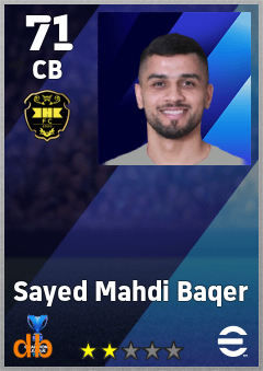 Sayed Mahdi Baqer — CB, OVR 71, MAX 71