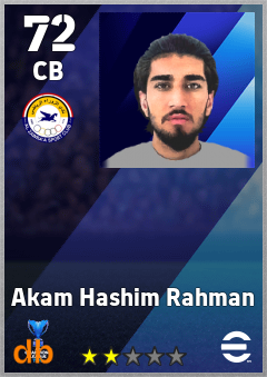 Akam Hashim Rahman — CB, OVR 72, MAX 72