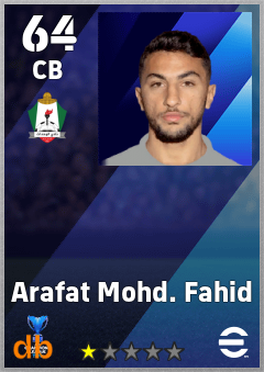 Arafat Mohd. Fahid — CB, OVR 64, MAX 64