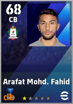 Arafat Mohd. Fahid — CB, OVR 68, MAX 68