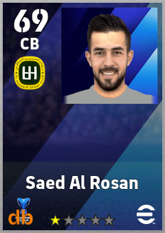 Saed Al Rosan — CB, OVR 69, MAX 69