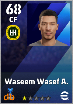 Waseem Wasef A. — CF, OVR 68, MAX 68