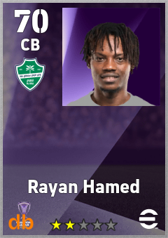Rayan Hamed — CB, OVR 70, MAX 70