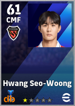 Hwang Seo-Woong — CMF, OVR 61, MAX 61