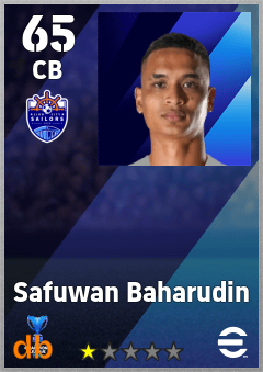 Safuwan Baharudin — CB, OVR 65, MAX 65
