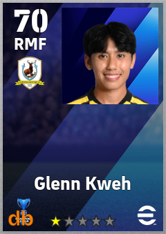 Glenn Kweh — RMF, OVR 70, MAX 70
