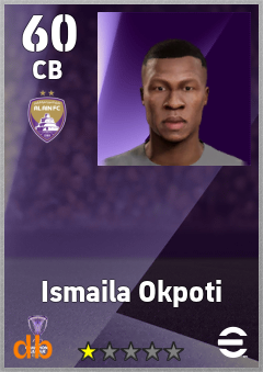 Ismaila Okpoti — CB, OVR 60, MAX 60