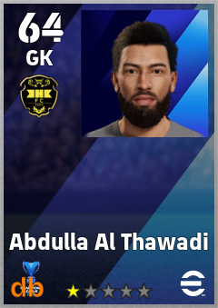 Abdulla Al Thawadi — GK, OVR 64, MAX 64