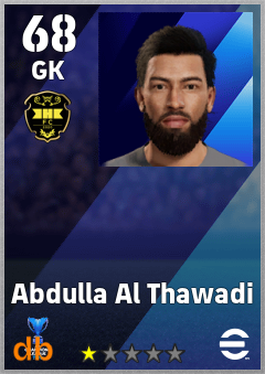 Abdulla Al Thawadi — GK, OVR 68, MAX 68