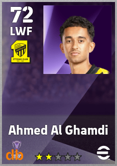 Ahmed Al Ghamdi — LWF, OVR 72, MAX 72