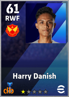Harry Danish — RWF, OVR 61, MAX 61