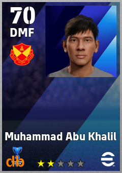 Muhammad Abu Khalil — DMF, OVR 70, MAX 70
