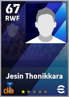Jesin Thonikkara — RWF, OVR 67, MAX 67