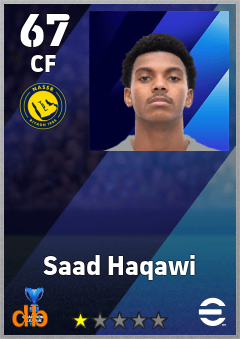 Saad Haqawi — CF, OVR 67, MAX 67