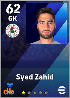 Syed Zahid — GK, OVR 62, MAX 62