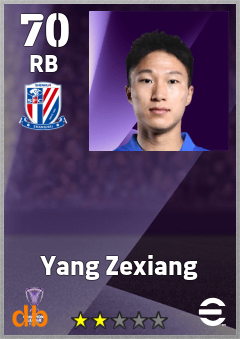 Yang Zexiang — RB, OVR 70, MAX 70
