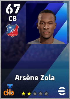 Arsène Zola — CB, OVR 67, MAX 67