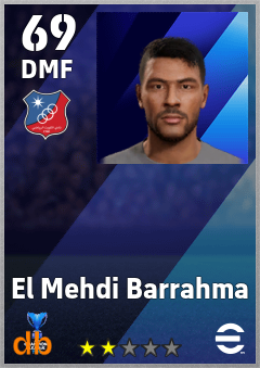 El Mehdi Barrahma — DMF, OVR 69, MAX 69