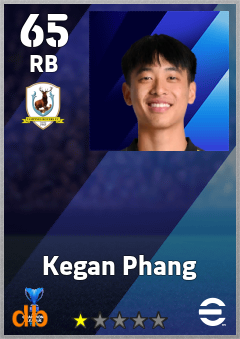 Kegan Phang — RB, OVR 65, MAX 65