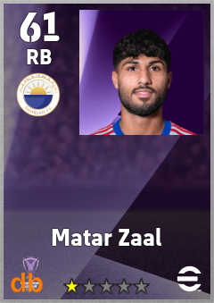 Matar Zaal — RB, OVR 61, MAX 61