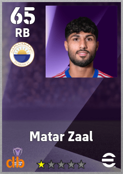 Matar Zaal — RB, OVR 65, MAX 65