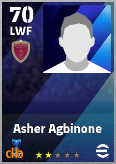 Asher Agbinone — LWF, OVR 70, MAX 70
