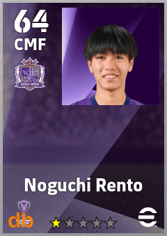 Noguchi Rento — CMF, OVR 64, MAX 64