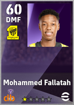 Mohammed Fallatah — DMF, OVR 60, MAX 60
