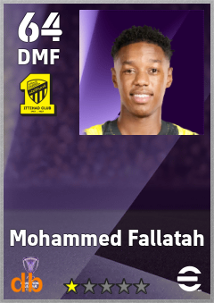 Mohammed Fallatah — DMF, OVR 64, MAX 64