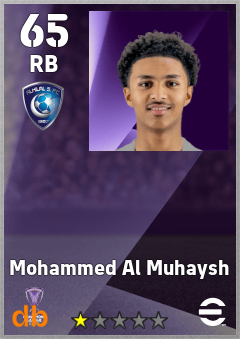 Mohammed Al Muhaysh — RB, OVR 65, MAX 65