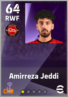 Amirreza Jeddi — RWF, OVR 64, MAX 64
