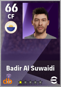 Badir Al Suwaidi — CF, OVR 66, MAX 66
