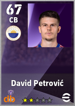 David Petrović — CB, OVR 67, MAX 67