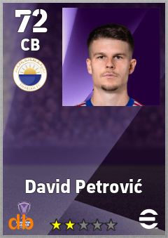 David Petrović — CB, OVR 72, MAX 72