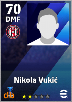 Nikola Vukić — DMF, OVR 70, MAX 70