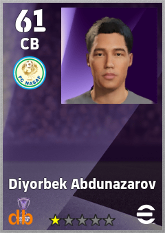 Diyorbek Abdunazarov — CB, OVR 61, MAX 61