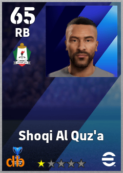 Shoqi Al Quz'a — RB, OVR 65, MAX 65