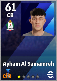 Ayham Al Samamreh — CB, OVR 61, MAX 61