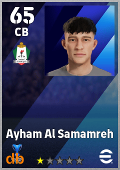 Ayham Al Samamreh — CB, OVR 65, MAX 65