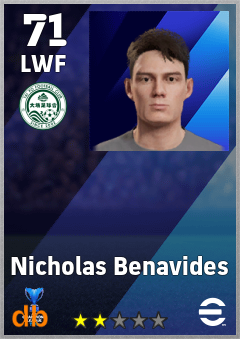 Nicholas Benavides — LWF, OVR 71, MAX 71