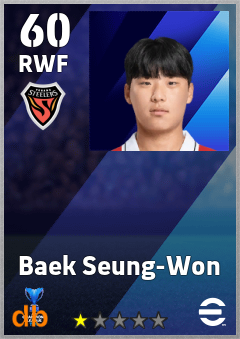 Baek Seung-Won — RWF, OVR 60, MAX 60
