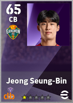 Jeong Seung-Bin — CB, OVR 65, MAX 65