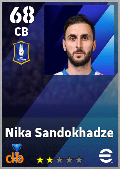 Nika Sandokhadze — CB, OVR 68, MAX 68