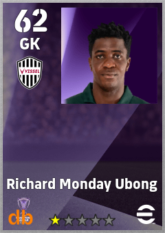 Richard Monday Ubong — GK, OVR 62, MAX 62