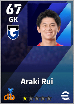 Araki Rui — GK, OVR 67, MAX 67