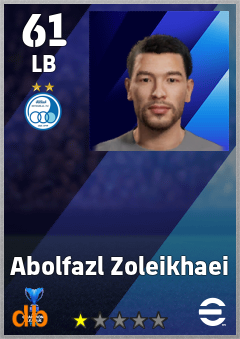 Abolfazl Zoleikhaei — LB, OVR 61, MAX 61