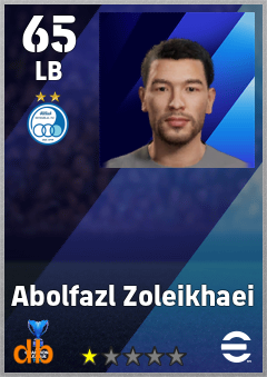 Abolfazl Zoleikhaei — LB, OVR 65, MAX 65