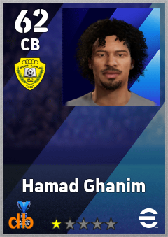 Hamad Ghanim — CB, OVR 62, MAX 62